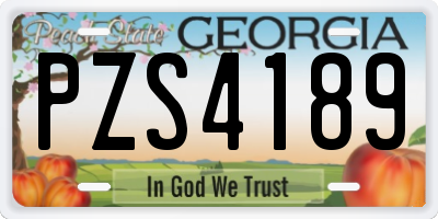 GA license plate PZS4189