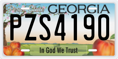 GA license plate PZS4190