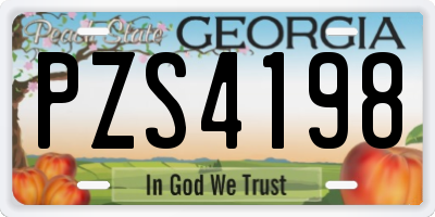 GA license plate PZS4198