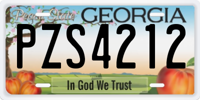 GA license plate PZS4212