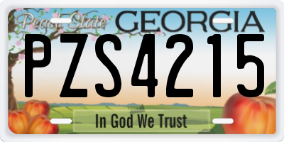 GA license plate PZS4215