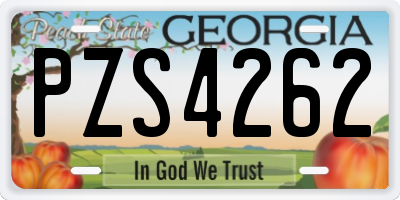 GA license plate PZS4262