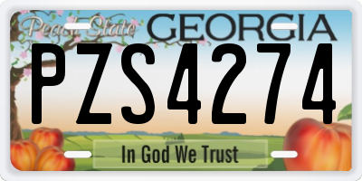 GA license plate PZS4274