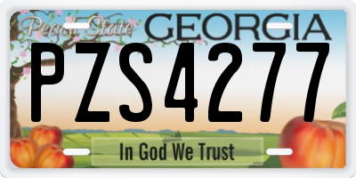 GA license plate PZS4277