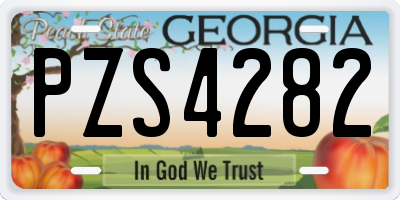 GA license plate PZS4282