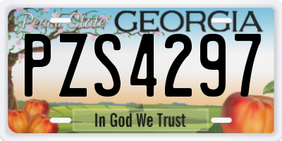 GA license plate PZS4297