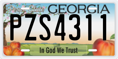 GA license plate PZS4311