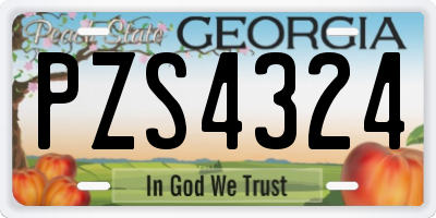 GA license plate PZS4324