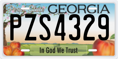 GA license plate PZS4329