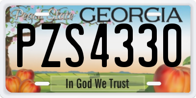 GA license plate PZS4330