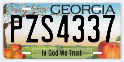 GA license plate PZS4337