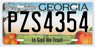 GA license plate PZS4354