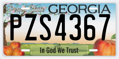 GA license plate PZS4367