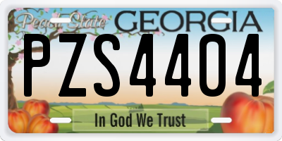 GA license plate PZS4404