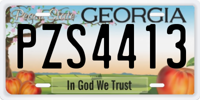 GA license plate PZS4413