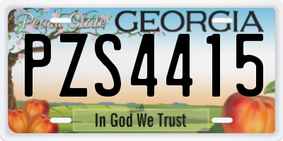 GA license plate PZS4415