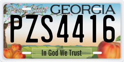 GA license plate PZS4416