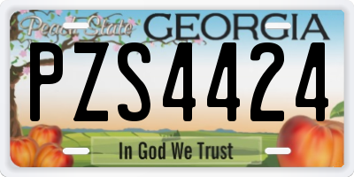 GA license plate PZS4424