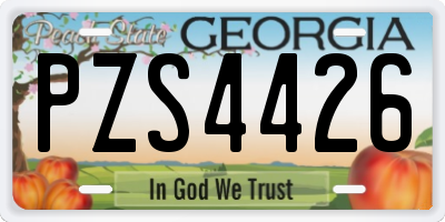 GA license plate PZS4426