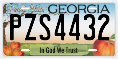 GA license plate PZS4432