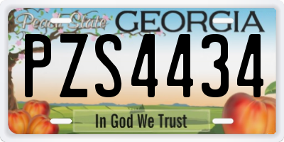 GA license plate PZS4434