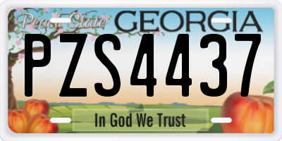 GA license plate PZS4437