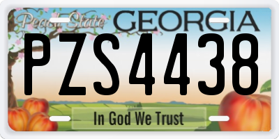 GA license plate PZS4438