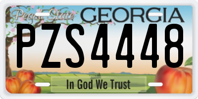 GA license plate PZS4448