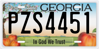 GA license plate PZS4451