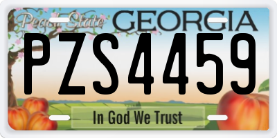 GA license plate PZS4459