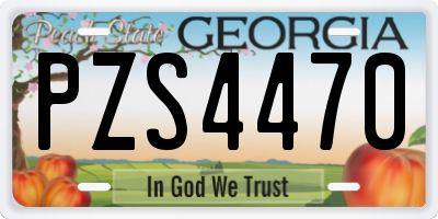 GA license plate PZS4470