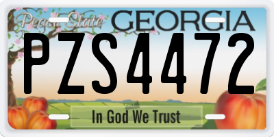 GA license plate PZS4472