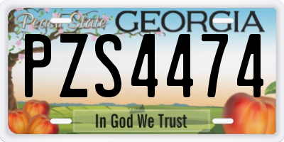 GA license plate PZS4474