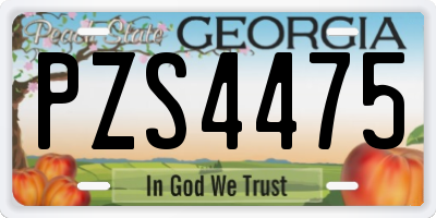 GA license plate PZS4475