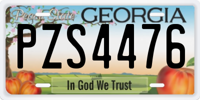GA license plate PZS4476