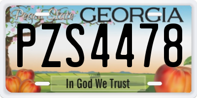 GA license plate PZS4478
