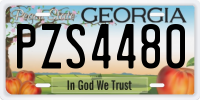 GA license plate PZS4480