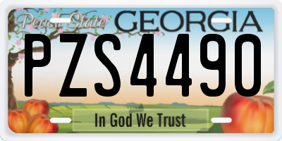 GA license plate PZS4490