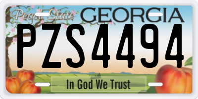 GA license plate PZS4494