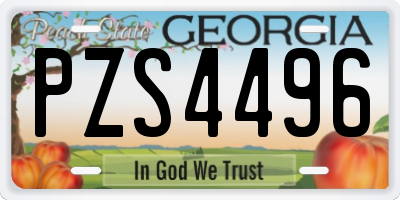 GA license plate PZS4496