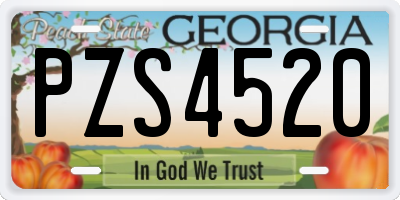 GA license plate PZS4520
