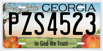 GA license plate PZS4523