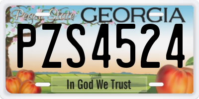 GA license plate PZS4524