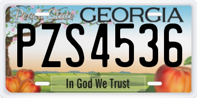 GA license plate PZS4536