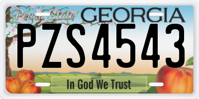 GA license plate PZS4543