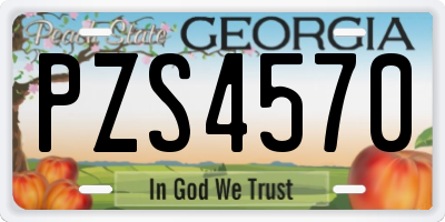 GA license plate PZS4570