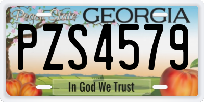 GA license plate PZS4579