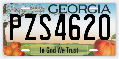 GA license plate PZS4620