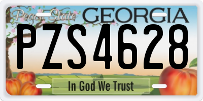 GA license plate PZS4628