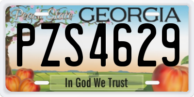 GA license plate PZS4629